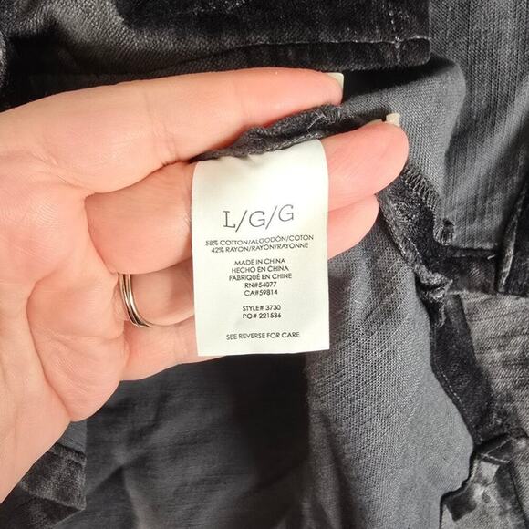 Cabi Womens Tuesday Topper Crushed Velvet Button Front Shirt Jacket Gray Size L - Picture 5 of 6